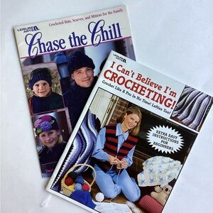 Leisure Arts Books Crochet Patterns Instructions Hats Scarves Mitts Blankets